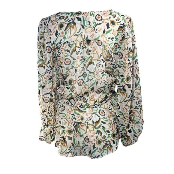 Ted Baker Tie Detail in Front Blouse Cream Floral Pattern Size Small Brienna - Picture 7 of 13